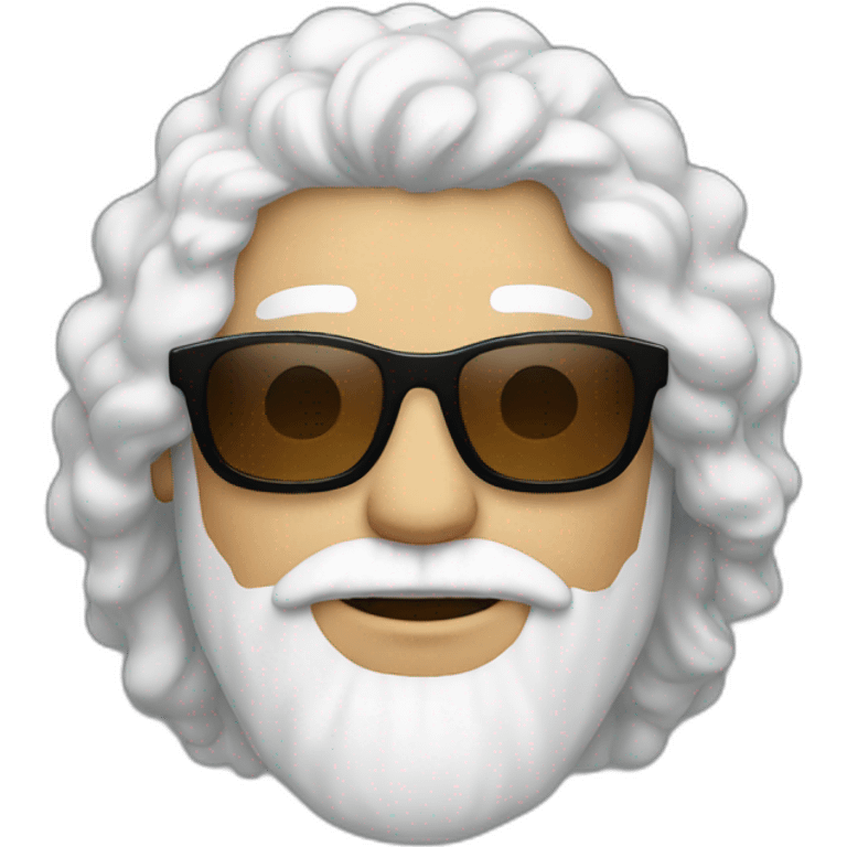 A men with white curly hair and brown sunglasses  emoji