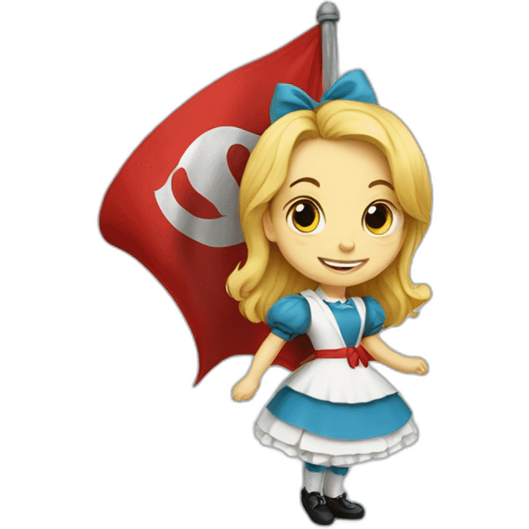 alice in wonderland with turkish flag emoji