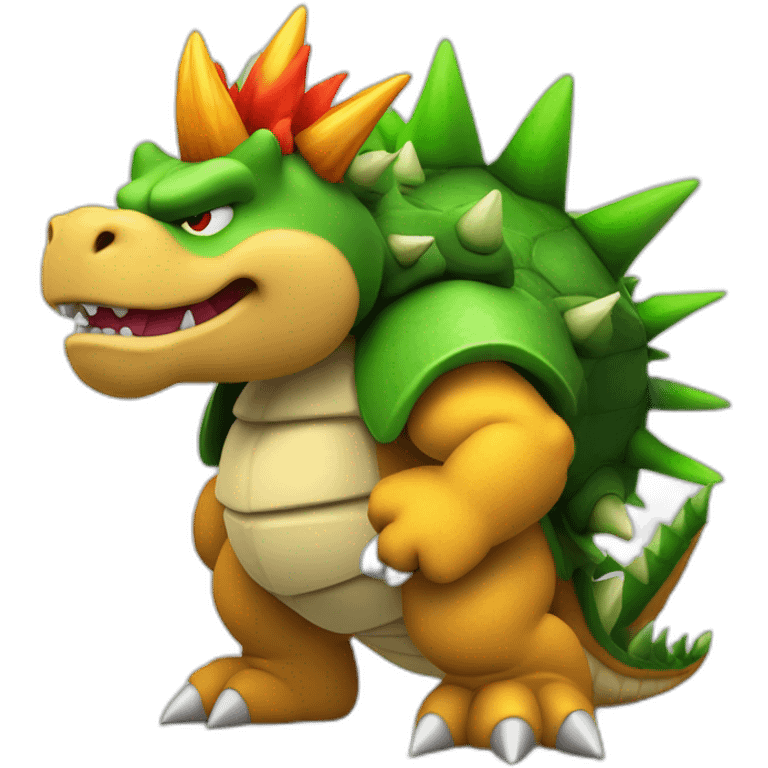 A Standing Bowser with à spiny green sheel emoji