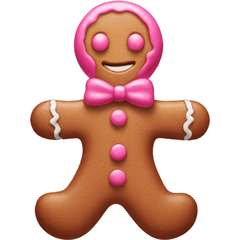 Pink gingerbread man  emoji