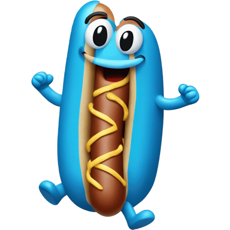 Blue hot dog dancing  emoji