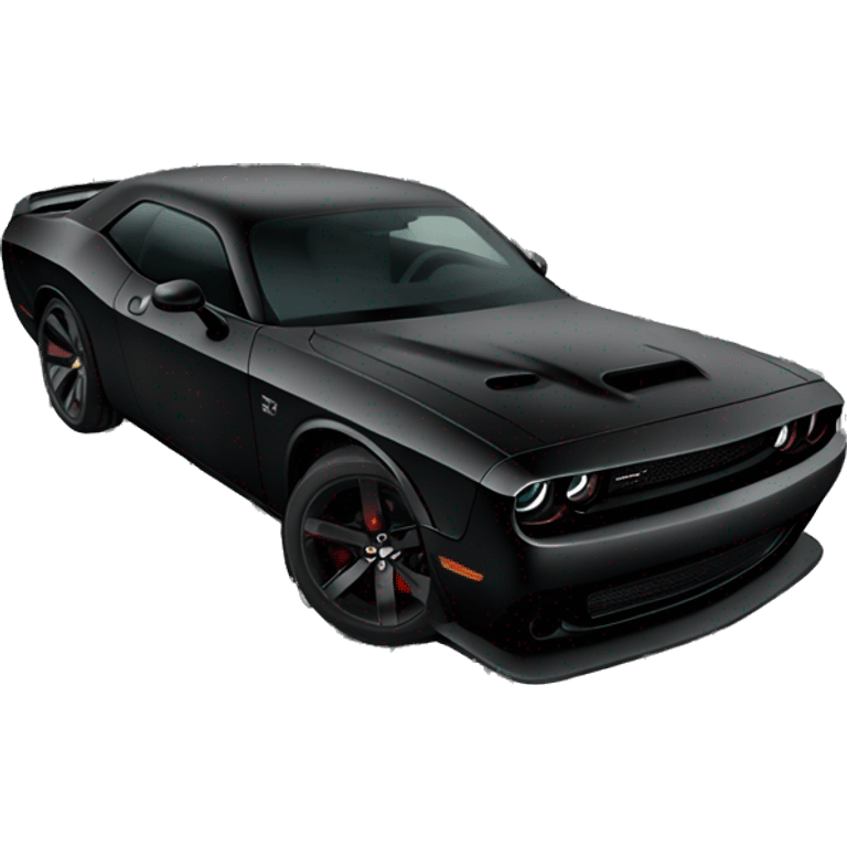 Black Dodge Hellcat Challenger wit dreads and 999999999 chains on emoji