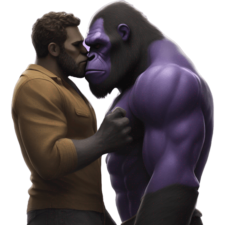 Thanos kissing a gorilla  emoji