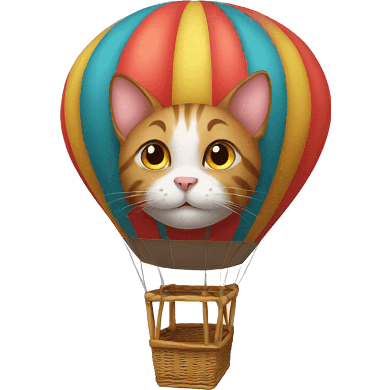 Cat in a hot air balloon emoji