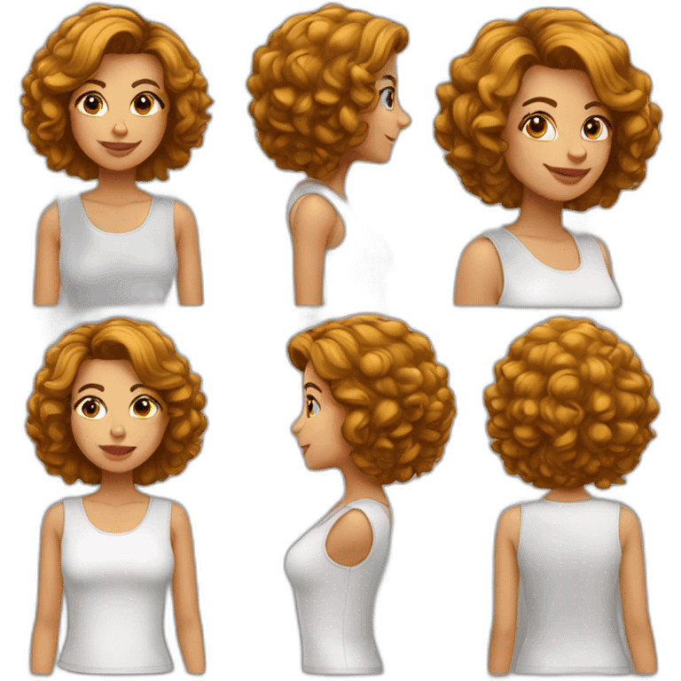 mulher de cabelo curto emoji