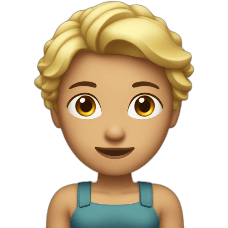 Femme qui travail les biceps aux haltères emoji