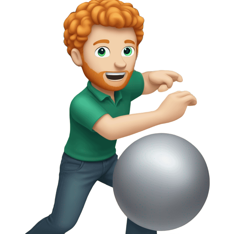 Ginger hair white man throwing bowling ball  emoji