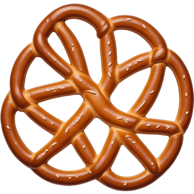 Pretzel Cinematic Realistic Pretzel Snack Emoji, depicted as a single, perfectly twisted pretzel with a glossy, salted crust, rendered with lifelike textures and warm, inviting lighting. emoji