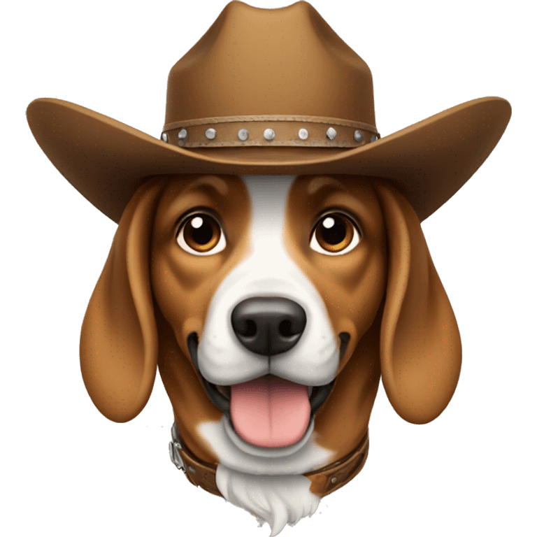 Dog wearing cowboy hat emoji