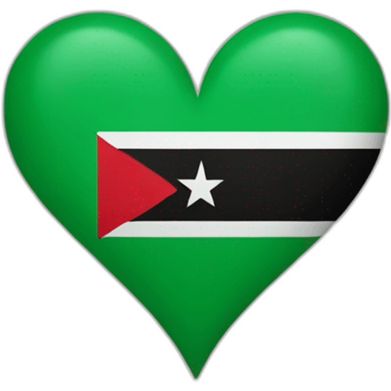 Sudanese flag in green heart emoji