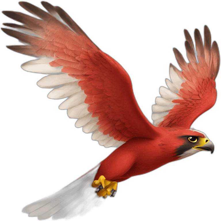 the red falcon is flying emoji