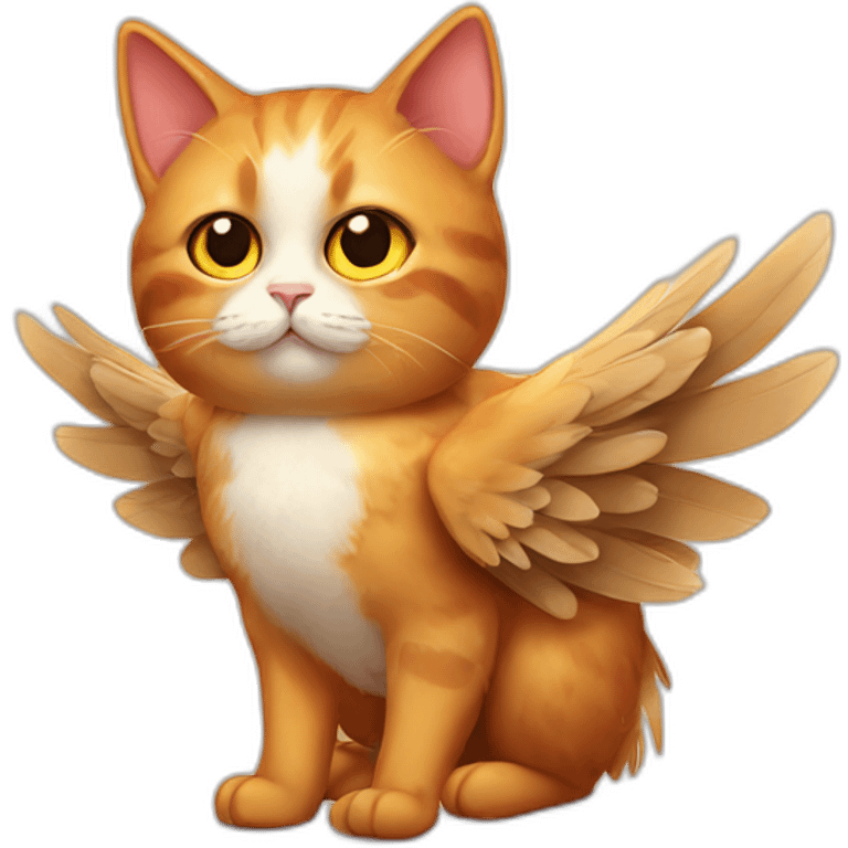 chicken cat with wings emoji