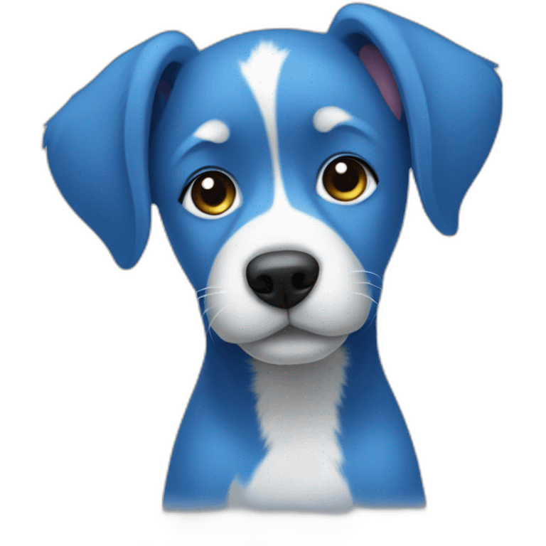 blue dog with lilia  emoji