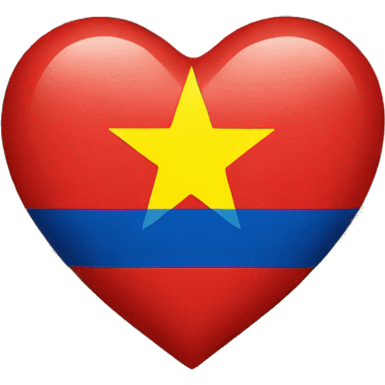 A heart with a Vietnamese flag on it emoji