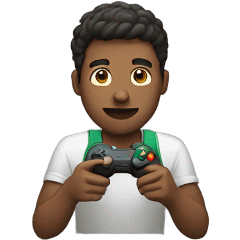 Guy playing video game emoji