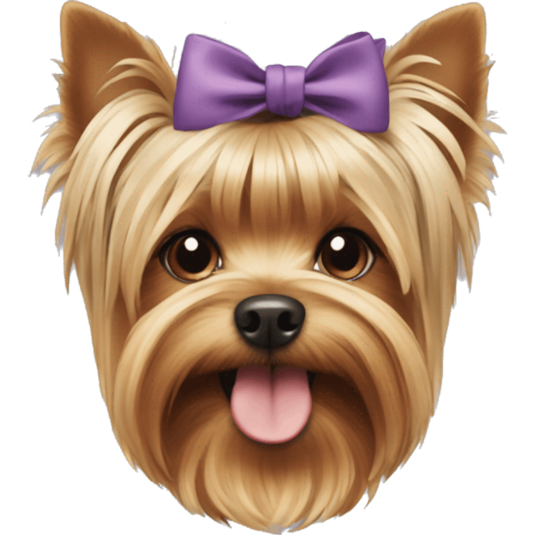 Yorkshire Terrier with a bow on his head emoji