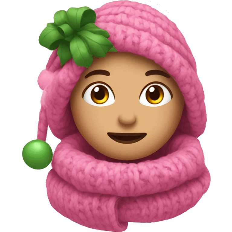 Pink holiday cozy emoji