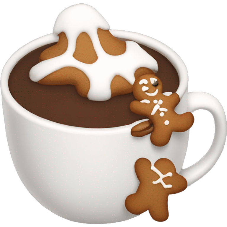 Gingerbread in hot chocolate pot  emoji