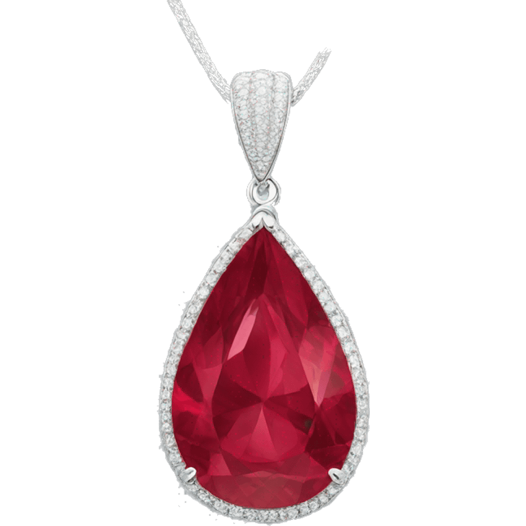 ruby big big big  teardrop pendant falling side emoji