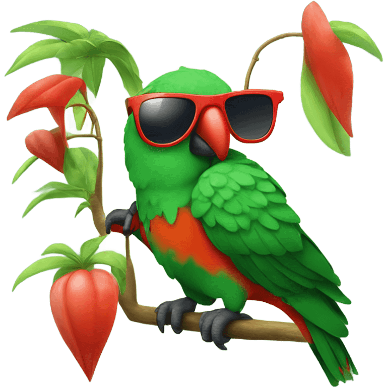 King parrot wearing sunglasses and umbrella  emoji