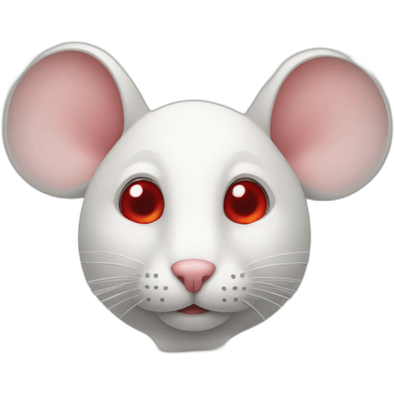 side white mouse red eye emoji