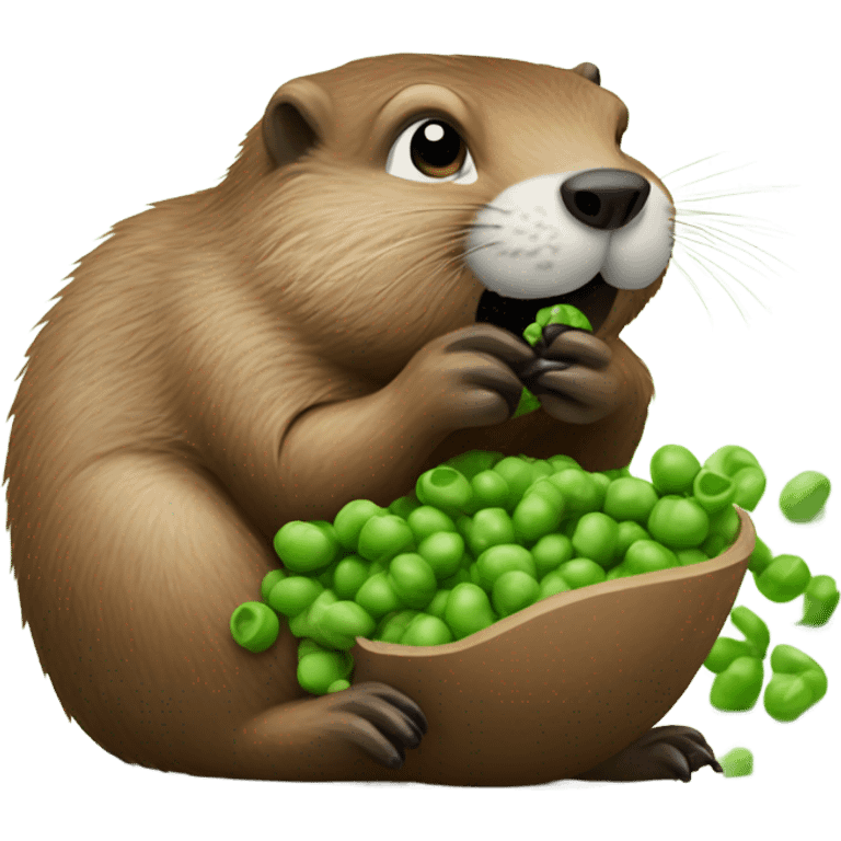 Groundhog eating peas emoji