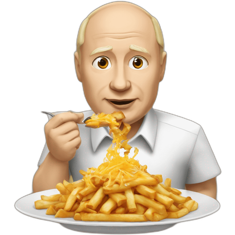 Vladimir poutine qui mange une poutine emoji