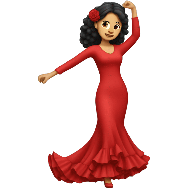 Spanish woman with flamenco red dress dancing emoji