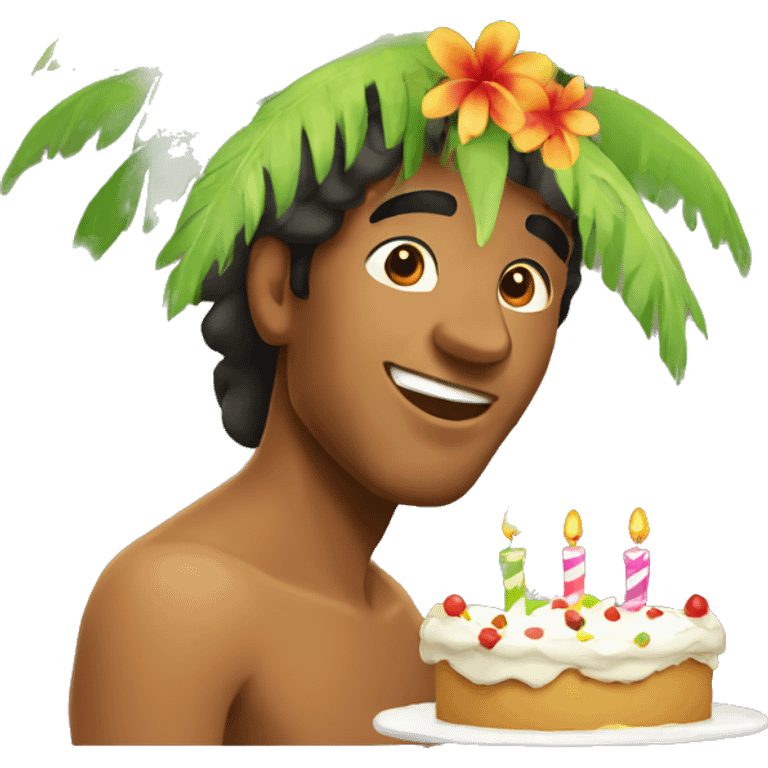 Tahitian man celebrating his birthday  emoji