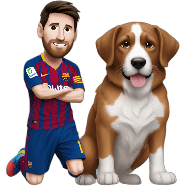 Messi y un perro emoji