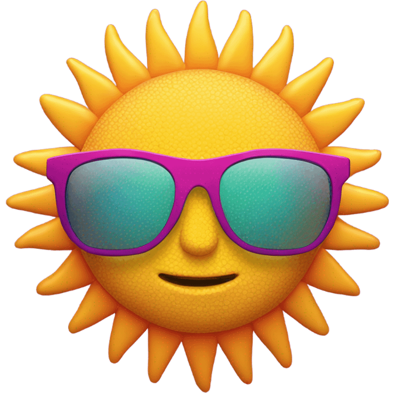 sporty sun, with sporty sunglasses, 80s style emoji