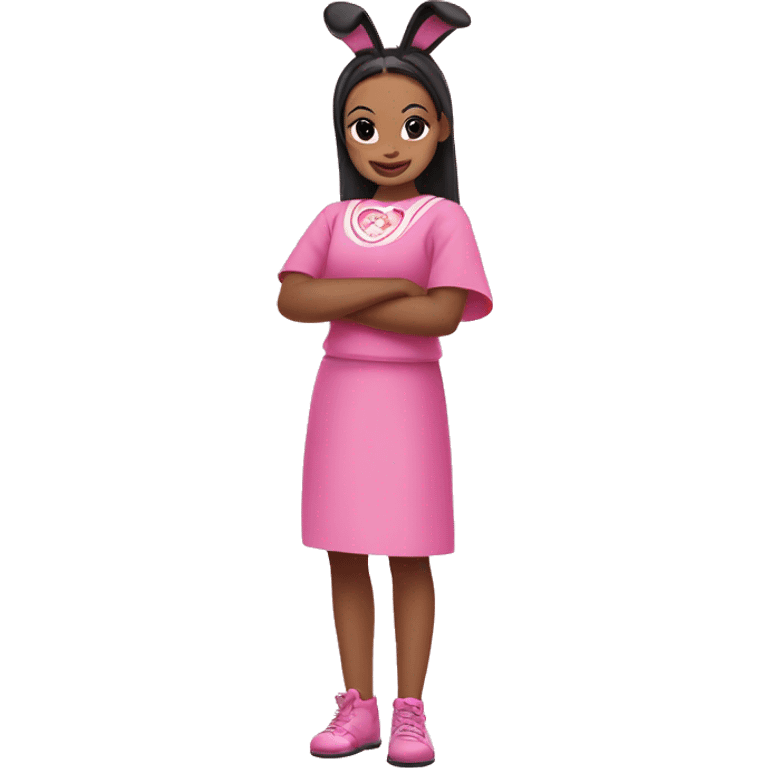 pucca in a pink bunny costume emoji