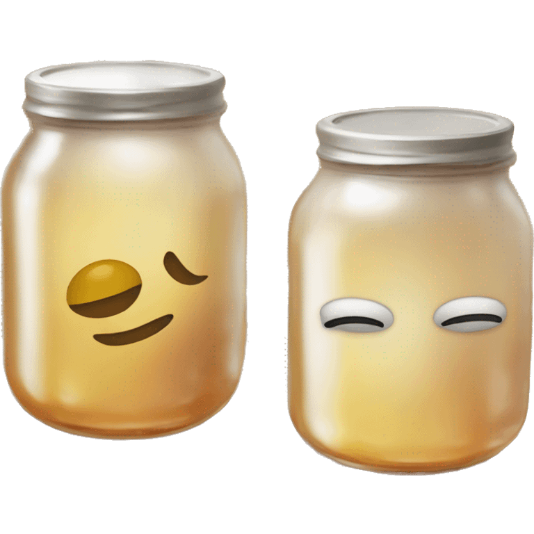 Kombucha in a glass jar. No face. emoji