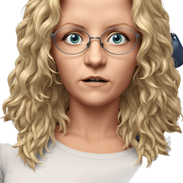 blonde girl with glasses emoji