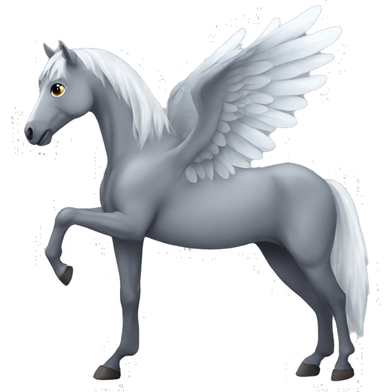 Grey horse with wings full body  emoji