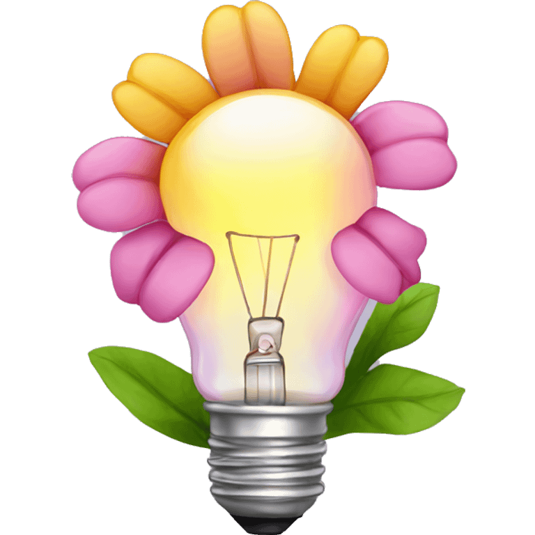 lightbulb with flowers emoji