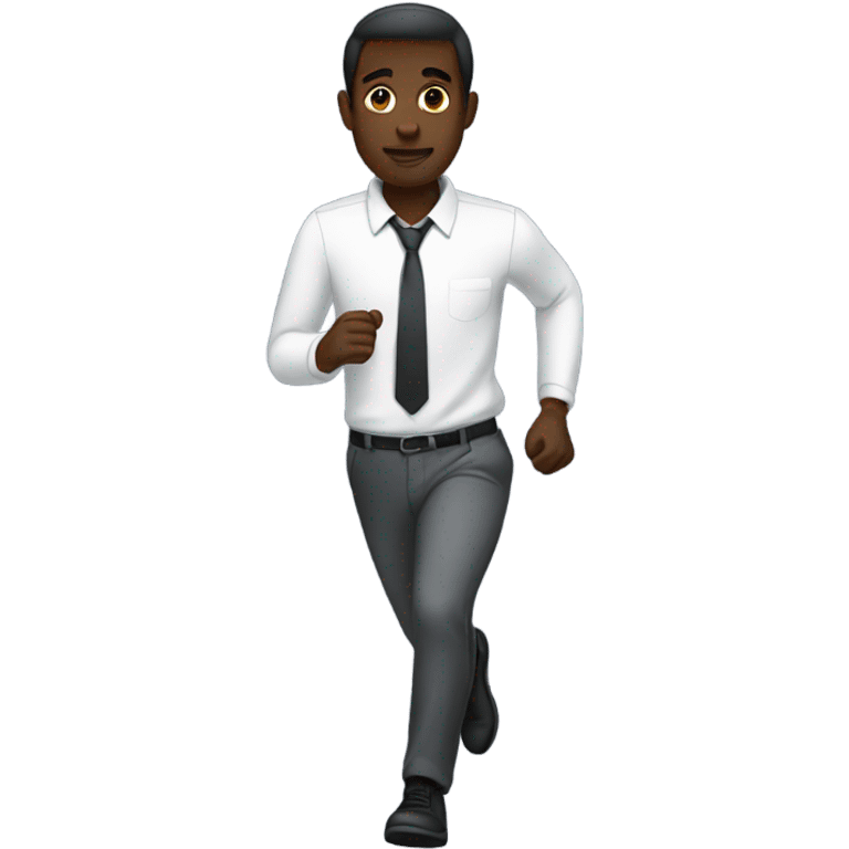 formal look of dark-skinned male running  emoji