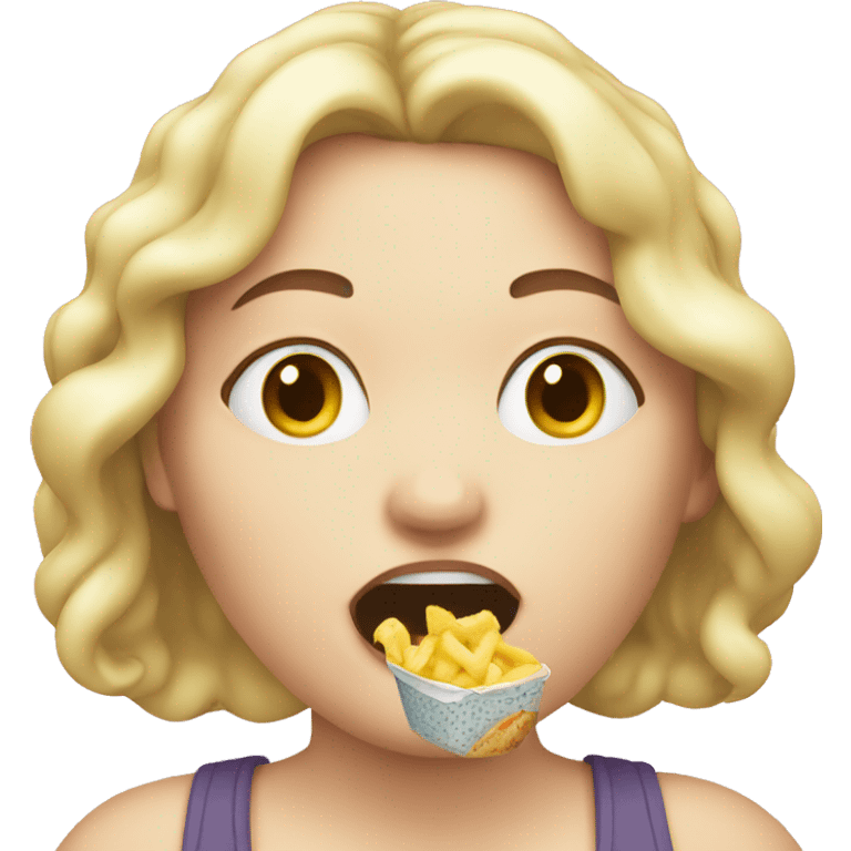 fat pale girl eating emoji