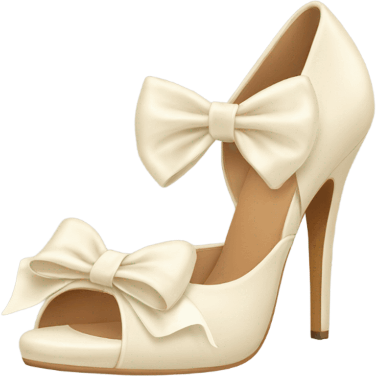 Cream Heels with bow emoji