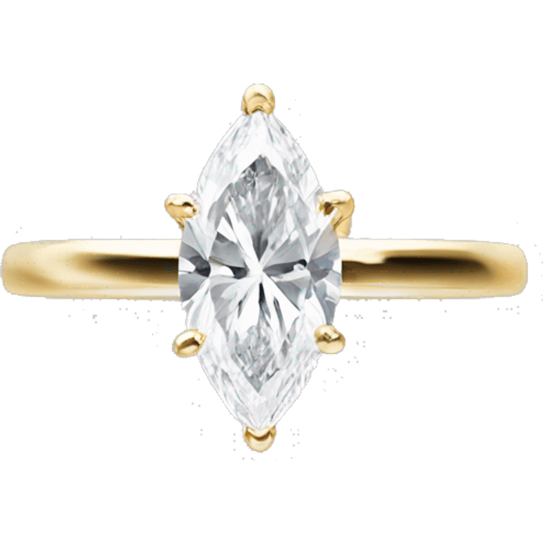 Marquise diamond solitaire setting gold thin band  emoji