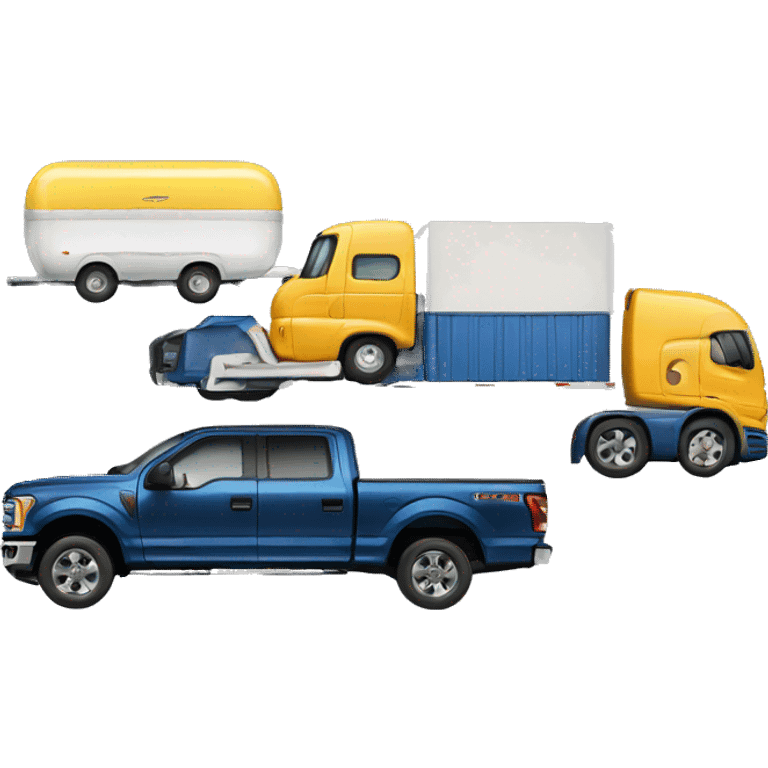 Ford truck and trailer  emoji