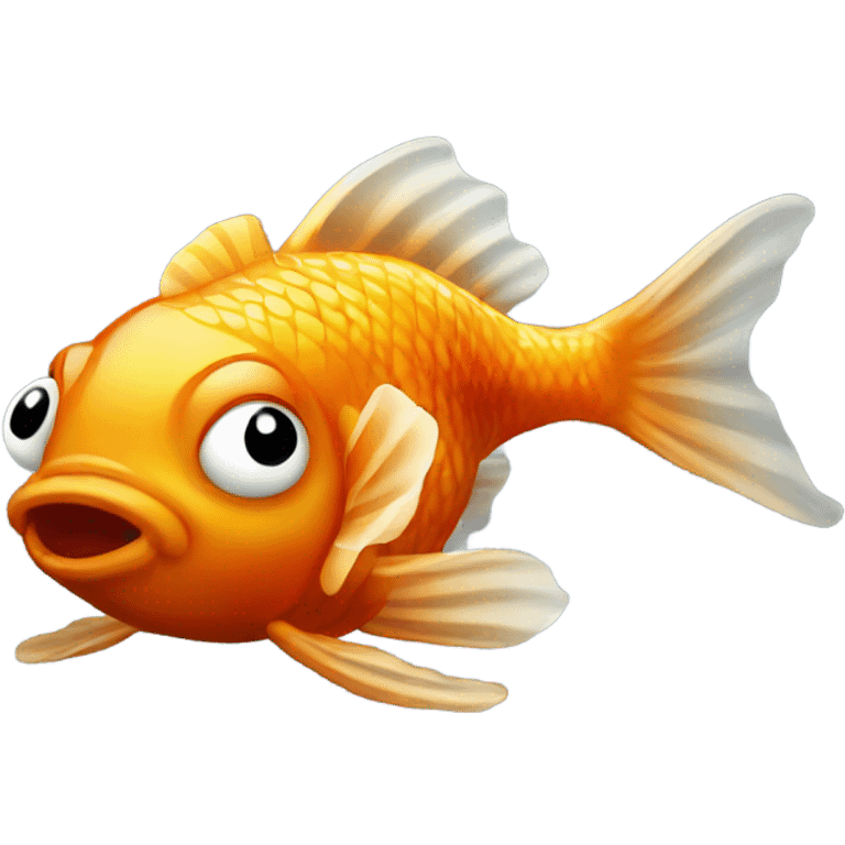 Goofy goldfish emoji