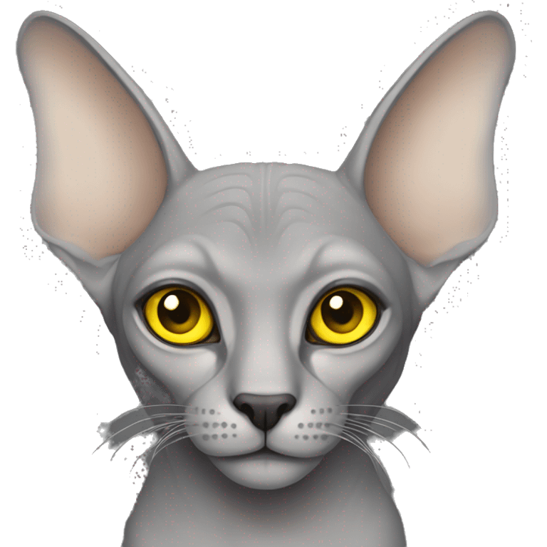 grey sphinx with yellow eyes  emoji