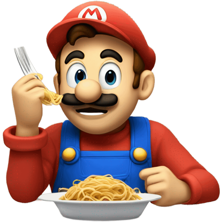 mario eating spaghetti emoji