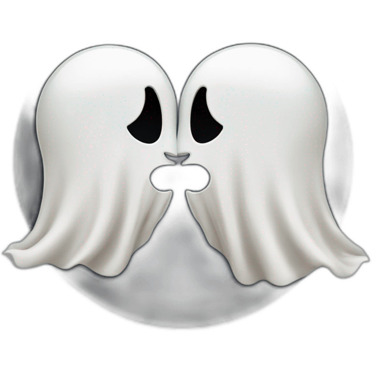 a female and a male ghosts kissing in a Ying and yang emoji