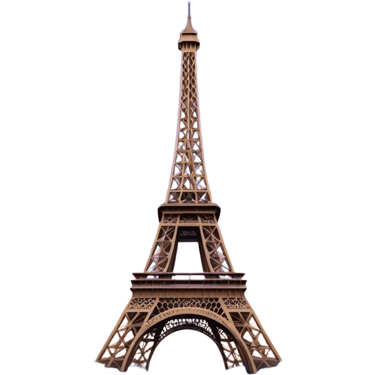 Cinematic Realistic Eiffel Tower Landmark Emoji, featuring the iron lattice structure illuminated against a twilight Parisian sky emoji