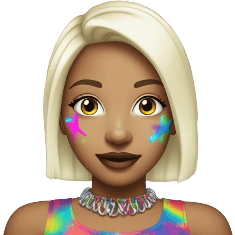 white blonde rave girl emoji