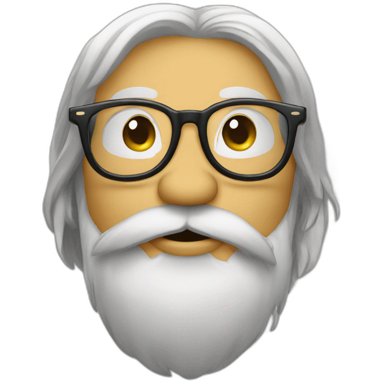 Flying kiss from bearded guy with glasses emoji