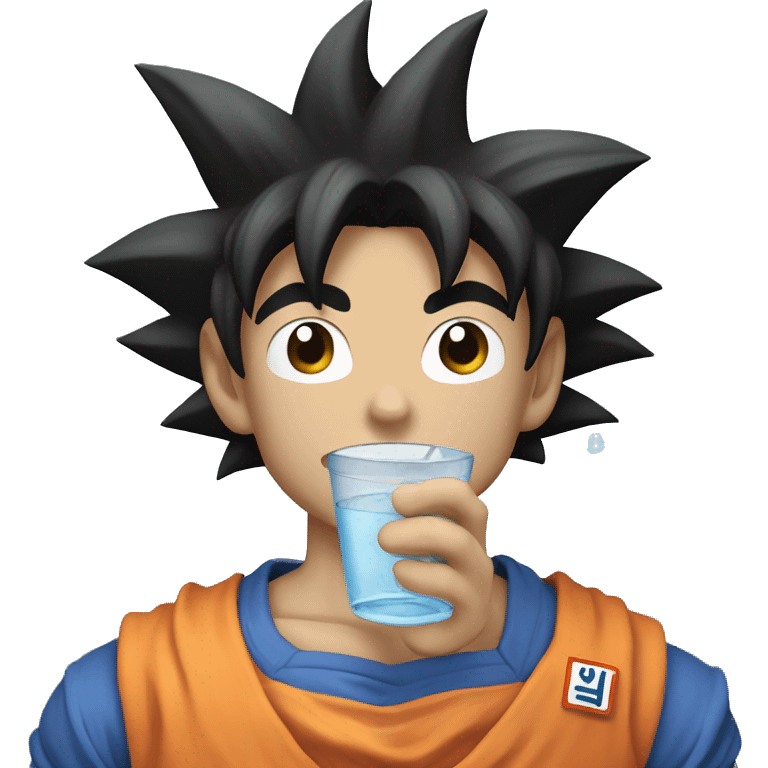 Goku with a cup of water emoji