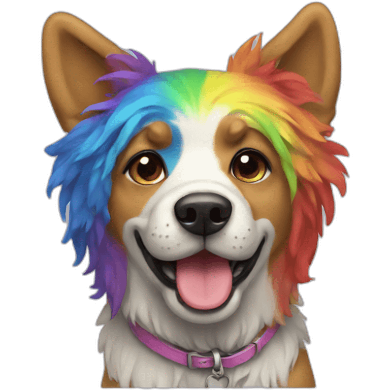 rainbow dog emoji